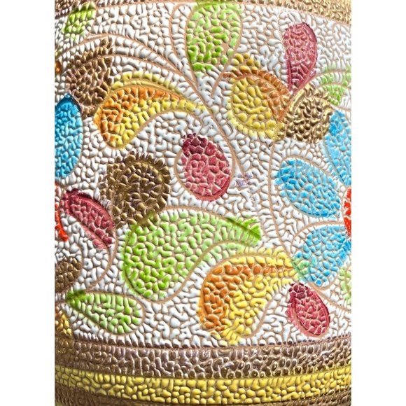 VTG Fratelli Fanciullacci Pebbled Lava Glaze Art Pottery Pitcher/Vase-Signed - Picture 10 of 14